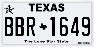 TX license plate BBR1649