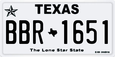 TX license plate BBR1651