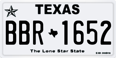 TX license plate BBR1652