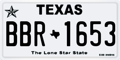 TX license plate BBR1653