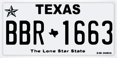 TX license plate BBR1663