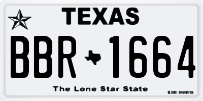 TX license plate BBR1664