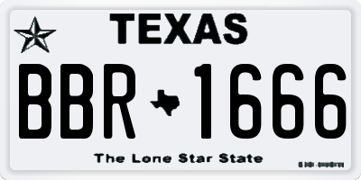 TX license plate BBR1666