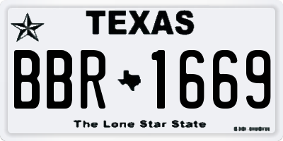 TX license plate BBR1669