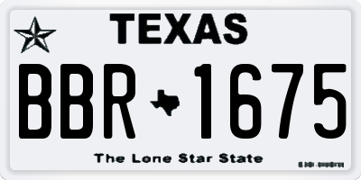 TX license plate BBR1675