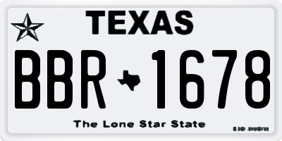 TX license plate BBR1678