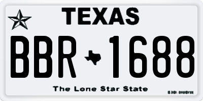 TX license plate BBR1688