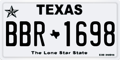 TX license plate BBR1698