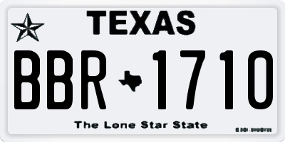 TX license plate BBR1710