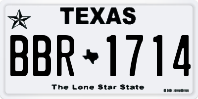 TX license plate BBR1714