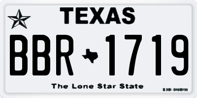 TX license plate BBR1719