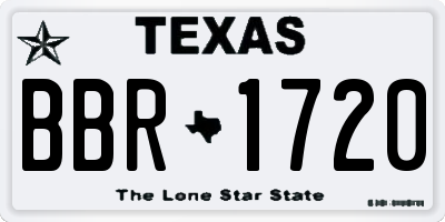 TX license plate BBR1720