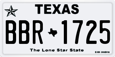 TX license plate BBR1725