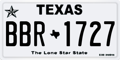 TX license plate BBR1727