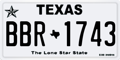 TX license plate BBR1743