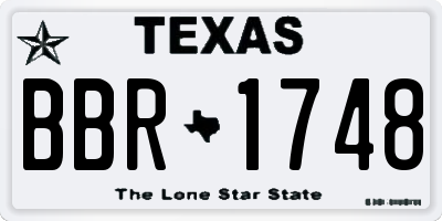 TX license plate BBR1748