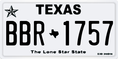 TX license plate BBR1757