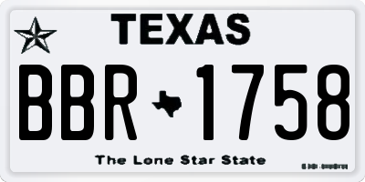 TX license plate BBR1758
