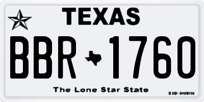 TX license plate BBR1760