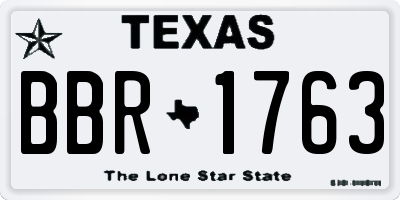 TX license plate BBR1763