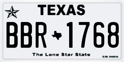 TX license plate BBR1768