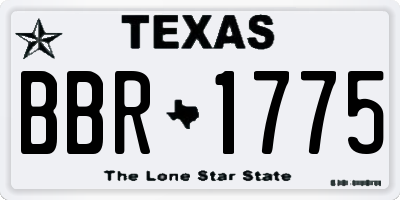 TX license plate BBR1775