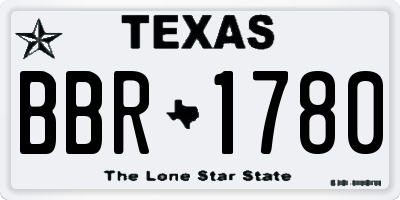 TX license plate BBR1780