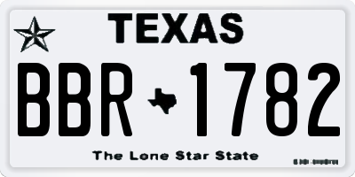 TX license plate BBR1782
