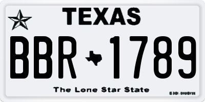 TX license plate BBR1789