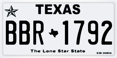 TX license plate BBR1792