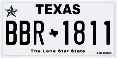 TX license plate BBR1811