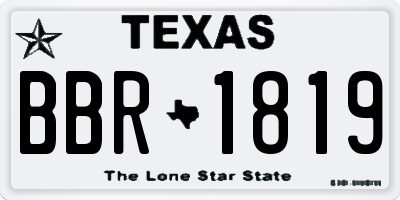 TX license plate BBR1819