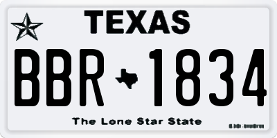 TX license plate BBR1834