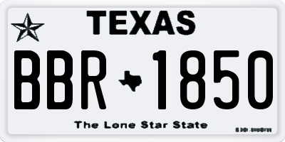 TX license plate BBR1850