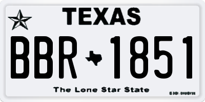 TX license plate BBR1851