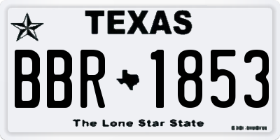 TX license plate BBR1853