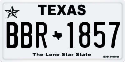 TX license plate BBR1857