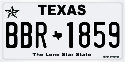 TX license plate BBR1859