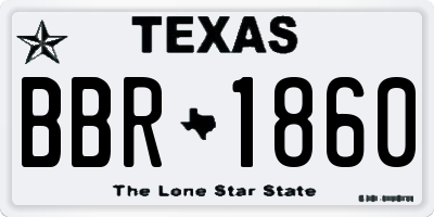 TX license plate BBR1860