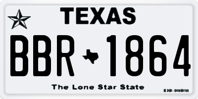TX license plate BBR1864