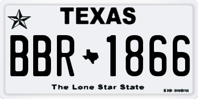 TX license plate BBR1866