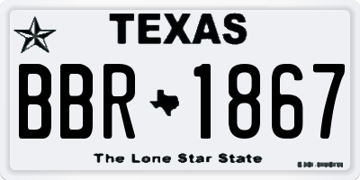 TX license plate BBR1867