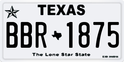 TX license plate BBR1875