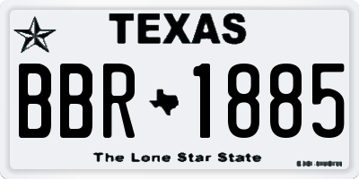 TX license plate BBR1885