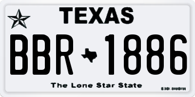 TX license plate BBR1886