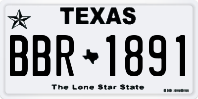TX license plate BBR1891