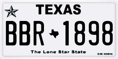 TX license plate BBR1898