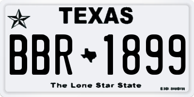 TX license plate BBR1899