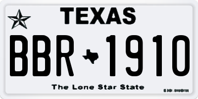 TX license plate BBR1910