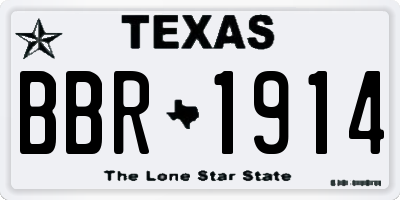TX license plate BBR1914